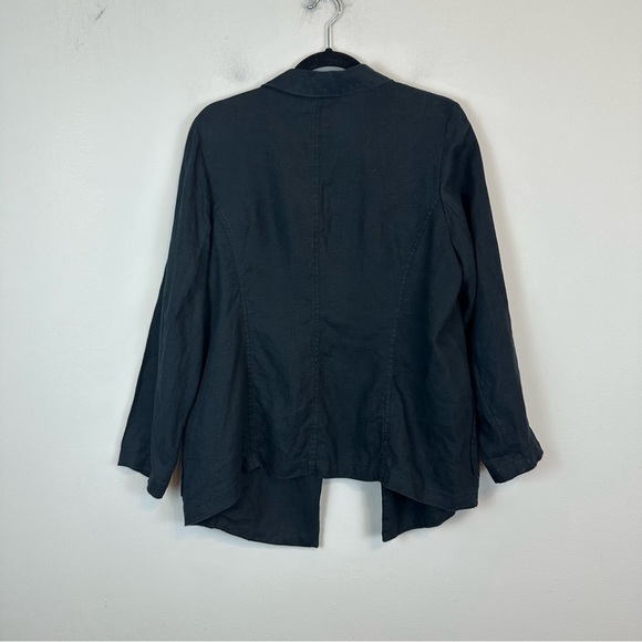Chico's | Black 100% Linen Open Front Lightweight Jacket Blazer Size Medium - Picture 5 of 5